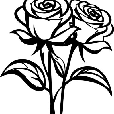 Two rose silhouette Thumbnail